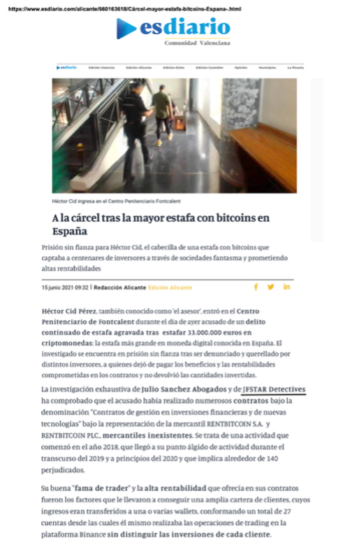 mayor estaba de bitcoin en España